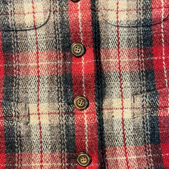 Eddie Bauer Legends Vintage 80’s/90’s Wool Plaid Vest Size Small - Picture 4 of 7